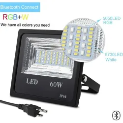 60W - Bluetooth - RGB - LED-Flutlicht - Außenreflektor mit Musik