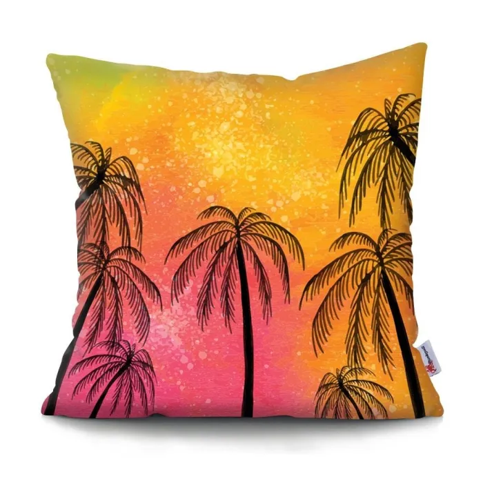 Dekorativer Kissenbezug - Blätter - Ananas - Palmen - 45 cm * 45 cm