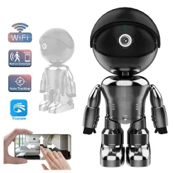 WiFi-Überwachungskamera - Zwei-Wege-Audio - 1080P - 4 MP - PTZ Wifi - IP - schwarzer Roboter