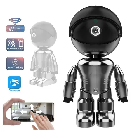 WiFi-Überwachungskamera - Zwei-Wege-Audio - 1080P - 4 MP - PTZ Wifi - IP - schwarzer Roboter