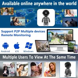 WiFi-Überwachungskamera - Zwei-Wege-Audio - 1080P - 4 MP - PTZ Wifi - IP - schwarzer Roboter