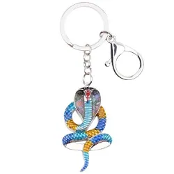 Enamel cobra snake - metal keychainKeyrings