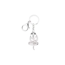 Enamel cobra snake - metal keychainKeyrings