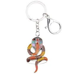 Enamel cobra snake - metal keychainKeyrings
