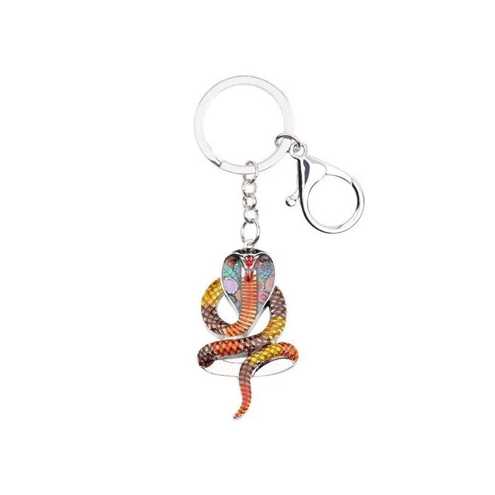Enamel cobra snake - metal keychainKeyrings