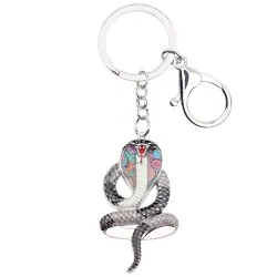 Enamel cobra snake - metal keychainKeyrings