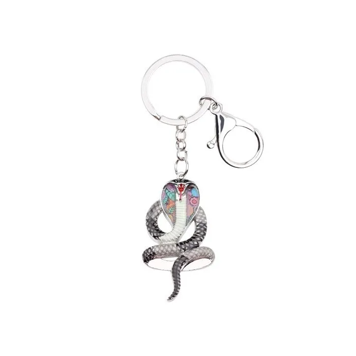 Enamel cobra snake - metal keychainKeyrings