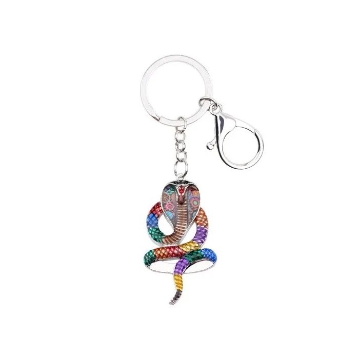 Enamel cobra snake - metal keychainKeyrings