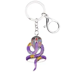 Enamel cobra snake - metal keychainKeyrings