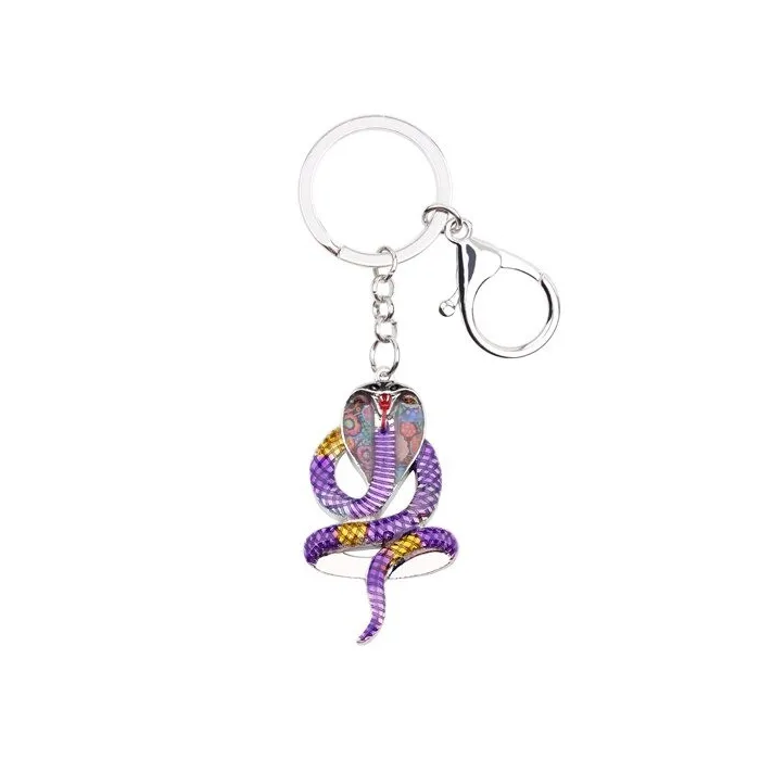 Enamel cobra snake - metal keychainKeyrings