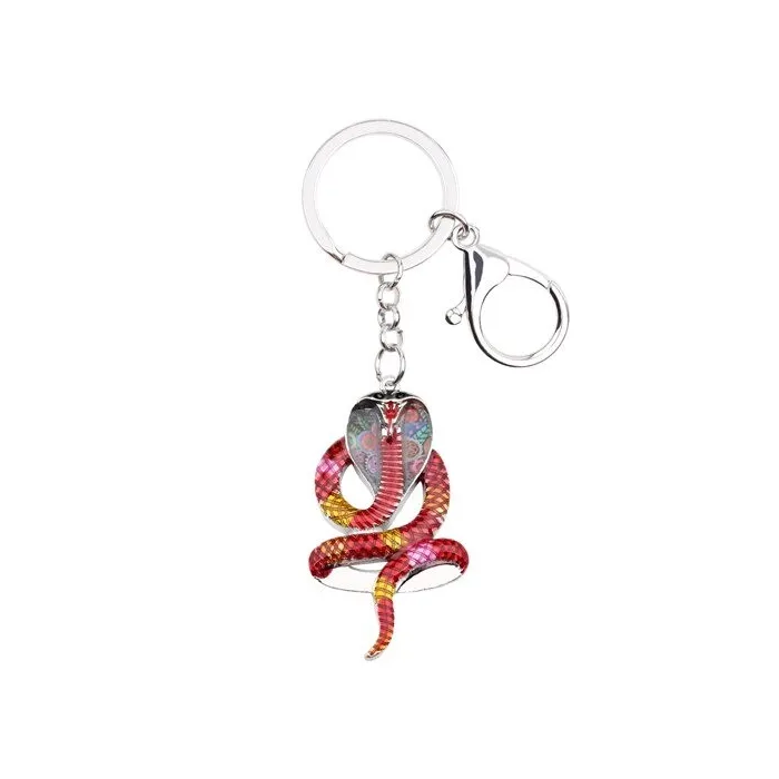 Enamel cobra snake - metal keychainKeyrings