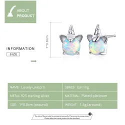 Einhorn & Opal - Ohrstecker - 925 Sterling Silber