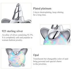 Einhorn & Opal - Ohrstecker - 925 Sterling Silber