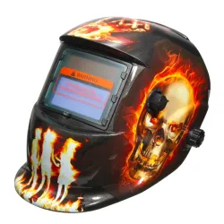 Automatisch verdunkelnder Schweißhelm - hellfire / skull