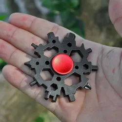 23-in-1-Multifunktionswerkzeug – Fidget Spinner – Flaschenöffner – Schraubenschlüssel – Edelstahl-Schneeflocke