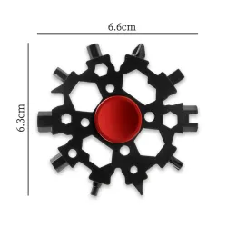 23-in-1-Multifunktionswerkzeug – Fidget Spinner – Flaschenöffner – Schraubenschlüssel – Edelstahl-Schneeflocke