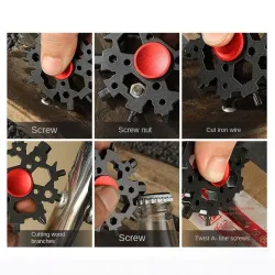 23-in-1-Multifunktionswerkzeug – Fidget Spinner – Flaschenöffner – Schraubenschlüssel – Edelstahl-Schneeflocke