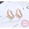 Elegante Ohrringe in Herzform - mit Zirkon - 925er Sterlingsilber