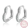 Elegante Ohrringe in Herzform - mit Zirkon - 925er Sterlingsilber