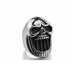 Edelstahlring mit Totenkopfmaul - Flaschenöffner