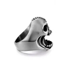 Edelstahlring mit Totenkopfmaul - Flaschenöffner