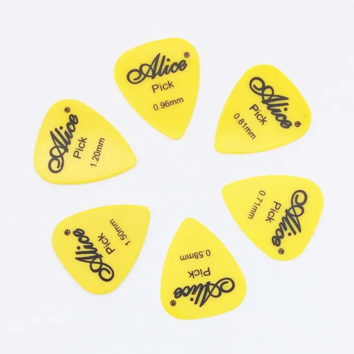 Guitar picks - 0.58mm - 0.71mm - 0.81mm - 0.96mm - 1.2mm - 1.5mm - 6 piecesGuitars