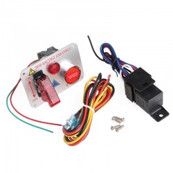 12 V - rote LED - Start des Rennwagenmotors - Druckknopf-Zündschalter - Schalttafelumschalter