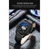 CHENXI - automatic mechanical Quartz watch - waterproof - skeleton design - blackWatches