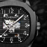 CHENXI - automatic mechanical Quartz watch - waterproof - skeleton design - silver / blueWatches