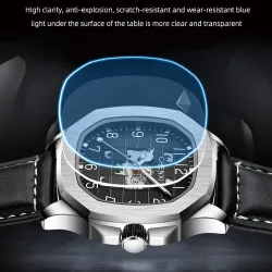 CHENXI - automatic mechanical Quartz watch - waterproof - skeleton design - silver / blueWatches