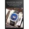 CHENXI - automatic mechanical Quartz watch - waterproof - skeleton design - silver / blueWatches