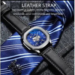 CHENXI - automatische mechanische Quarzuhr - wasserdicht - skelettiertes Design - gold / schwarz
