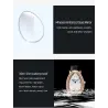 CHENXI - elegante Quarzuhr mit Strasssteinen - wasserdicht - Lederband - dunkelrot