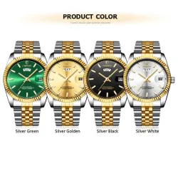 CHENXI – Luxus-Quarzuhr – Chronograph – Doppelkalender – wasserdicht – Edelstahl