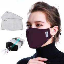 Gesichts-/Mundschutzmaske - mit 2 PM25-Aktivkohlefiltern - wiederverwendbar