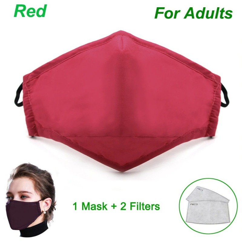 Gesichts-/Mundschutzmaske - mit 2 PM25-Aktivkohlefiltern - wiederverwendbar