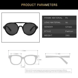 Runde Steampunk-Sonnenbrille - Lederverzierung - Unisex