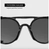 Runde Steampunk-Sonnenbrille - Lederverzierung - Unisex