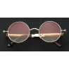 Gothic / steampunk round sunglasses - red lens - metal frame - UV 400 - unisexSunglasses
