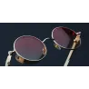 Runde Gothic-/Steampunk-Sonnenbrille – rote Gläser – Metallrahmen – UV 400 – Unisex
