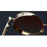 Runde Gothic-/Steampunk-Sonnenbrille – rote Gläser – Metallrahmen – UV 400 – Unisex