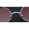Runde Gothic-/Steampunk-Sonnenbrille – rote Gläser – Metallrahmen – UV 400 – Unisex