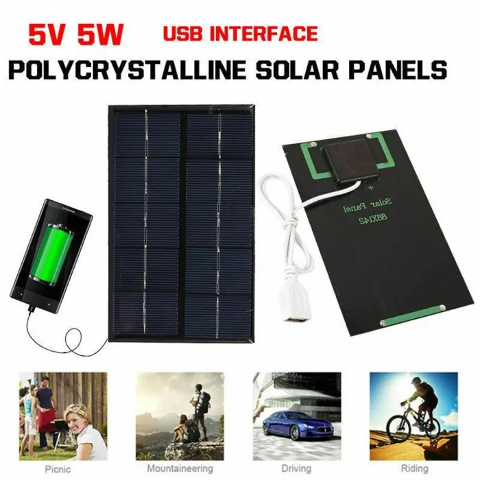 USB solar panel - fast charger - 5WSolar panels