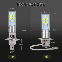 Auto-LED-Lampe - superhell - 12 3535 SMD - 12V 24V 6000K - H1 - H3 - 2 Stück