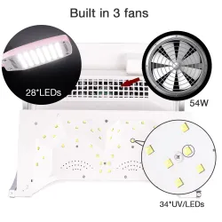 All in 1 - nail dryer / nail dust collector / nail drill - LED UV lamp - 54W - 25000RPMEquipment