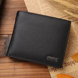 Klassische Herrenbrieftasche - Kartenhalter - Reißverschluss - echtes Leder