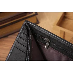 Kurze Herrenbrieftasche - Kartenhalter - echtes Leder