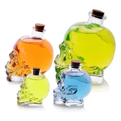 Karaffe aus Glas in Schädelform - für Wodka / Whisky / Wein - 180 ml - 400 ml - 750 ml