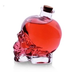 Karaffe aus Glas in Schädelform - für Wodka / Whisky / Wein - 180 ml - 400 ml - 750 ml
