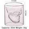 Trinkglas - Totenkopf-Design - Doppelboden - für Wodka / Wein / Kaffee - 25 ml